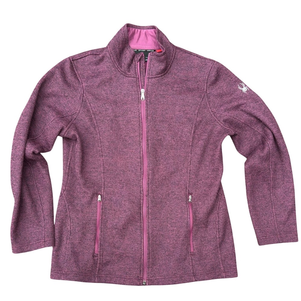 Spyder Women's XL Jacket Stryke Endure Full Zip Knit Purple sweater Knit 186424